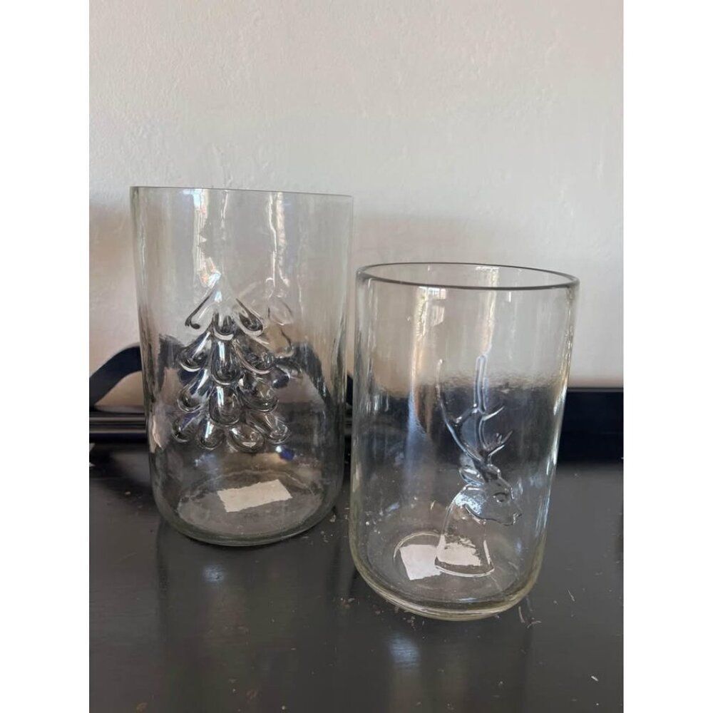 Pottery Barn Christmas Glass Hurricanes